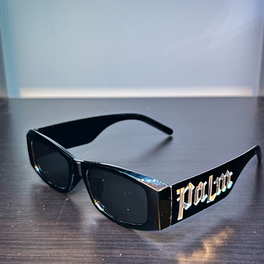Palm Angels Black Sunglasses with Silver Logo